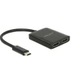 Delock Splitter USB Type-CÖ Stecker > 2 x HDMI Buchse DP-Alt Mode kompakt