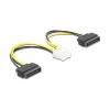 Delock Stromkabel 2 x SATA 15 Pin Stecker zu 8 Pin EPS Stecker 15 cm