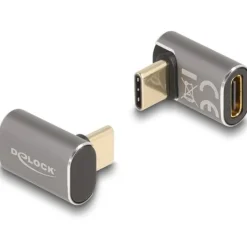 Delock USB Adapter 40 Gbps USB Type-C PD 3.0 100 W Stecker zu Buchse gewinkelt 8K 60 Hz Metall