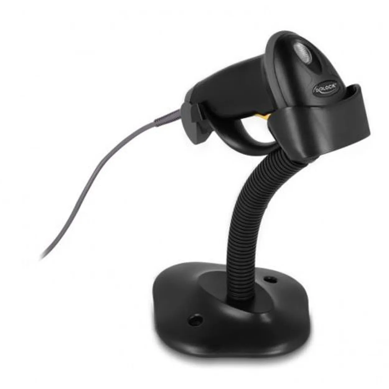 Delock USB Barcode Scanner 1D mit Anschlusskabel und Halterung - Laser - schwarz