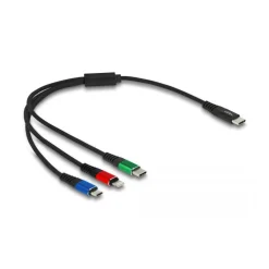 Delock USB Ladekabel 3 in 1 USB Type-CÖ zu LightningÖ / Micro USB / USB Type-CÖ