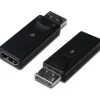 Digitus Displayport Adapter DP++ Displayport Stecker auf HDMI-Buchse Schwarz mit Arretierung / vernickelt