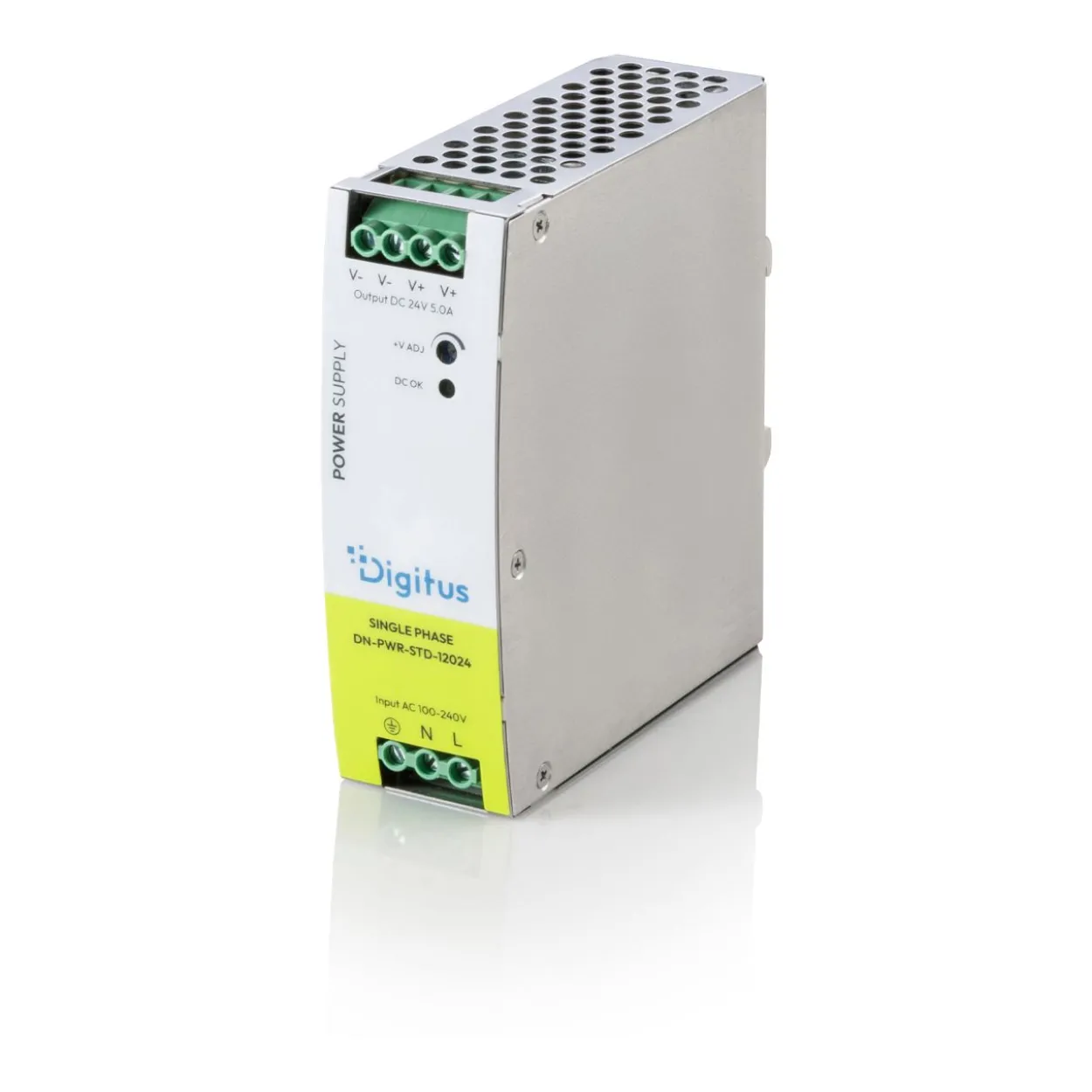 DIGITUS IND.POWER SUPPLY 24V DC 120W METAL CASEUP TO-20-70CDIN RAIL