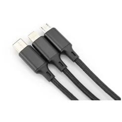 DIGITUS 3-in-1 Ladekabel USB A Lightning + Micro USB + USB-C