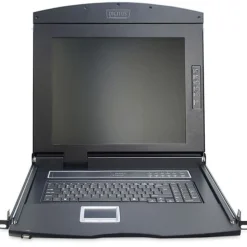 Digitus Modulare Konsole mit 17" TFT 8 Port KVM & Touchpad deutsche Tastatur RAL 9005 - schwarz