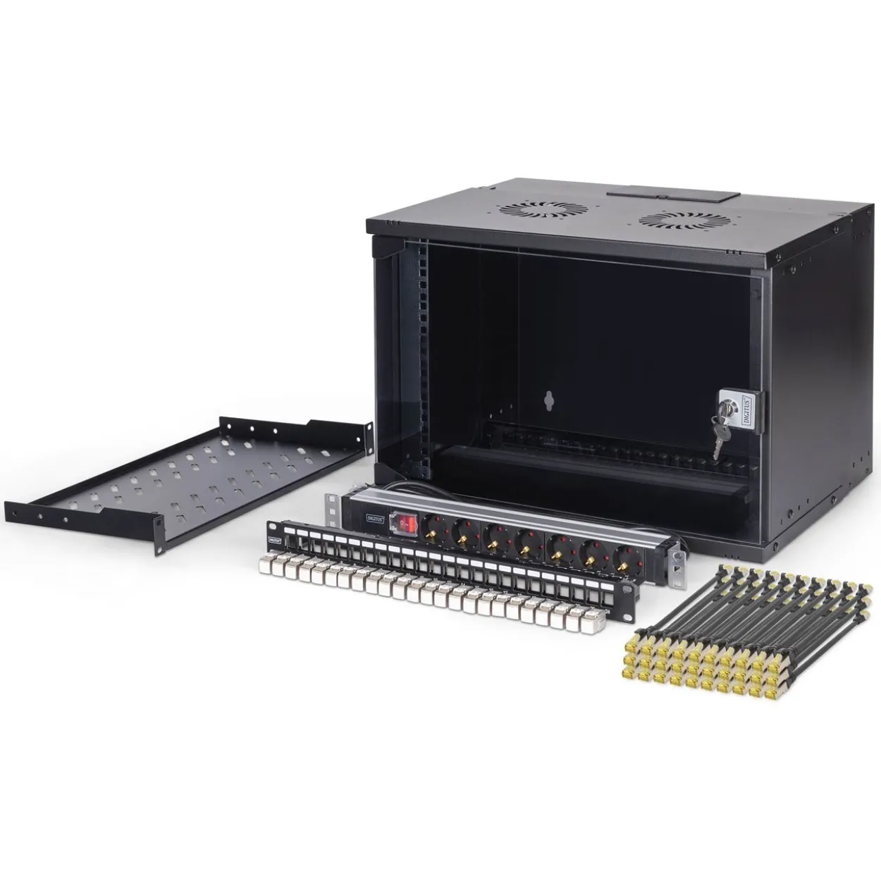 Digitus Netzwerk-Set 483 mm (19") - 7HE, 540x400 mm (BxT) sw
