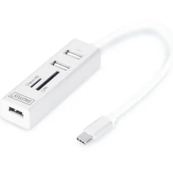 Digitus OTG USB2.0 TypC 3-Port-Hub mit Kartenleser