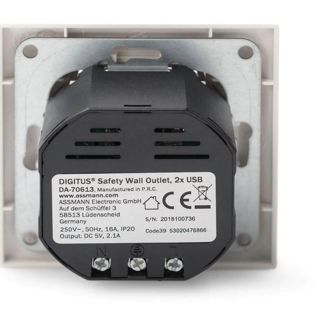 Digitus Steckdose mit 2 USB-Ports