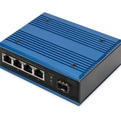 Digitus Switch Ind. 4-Port Gigabit 30W PoE Unmanaged blau