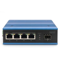 Digitus Switch Ind. 4-Port Gigabit 30W PoE Unmanaged blau
