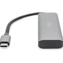 Digitus USB-C-Hub 4-Port 3.1->4xC3.1 integr. Kabel silber