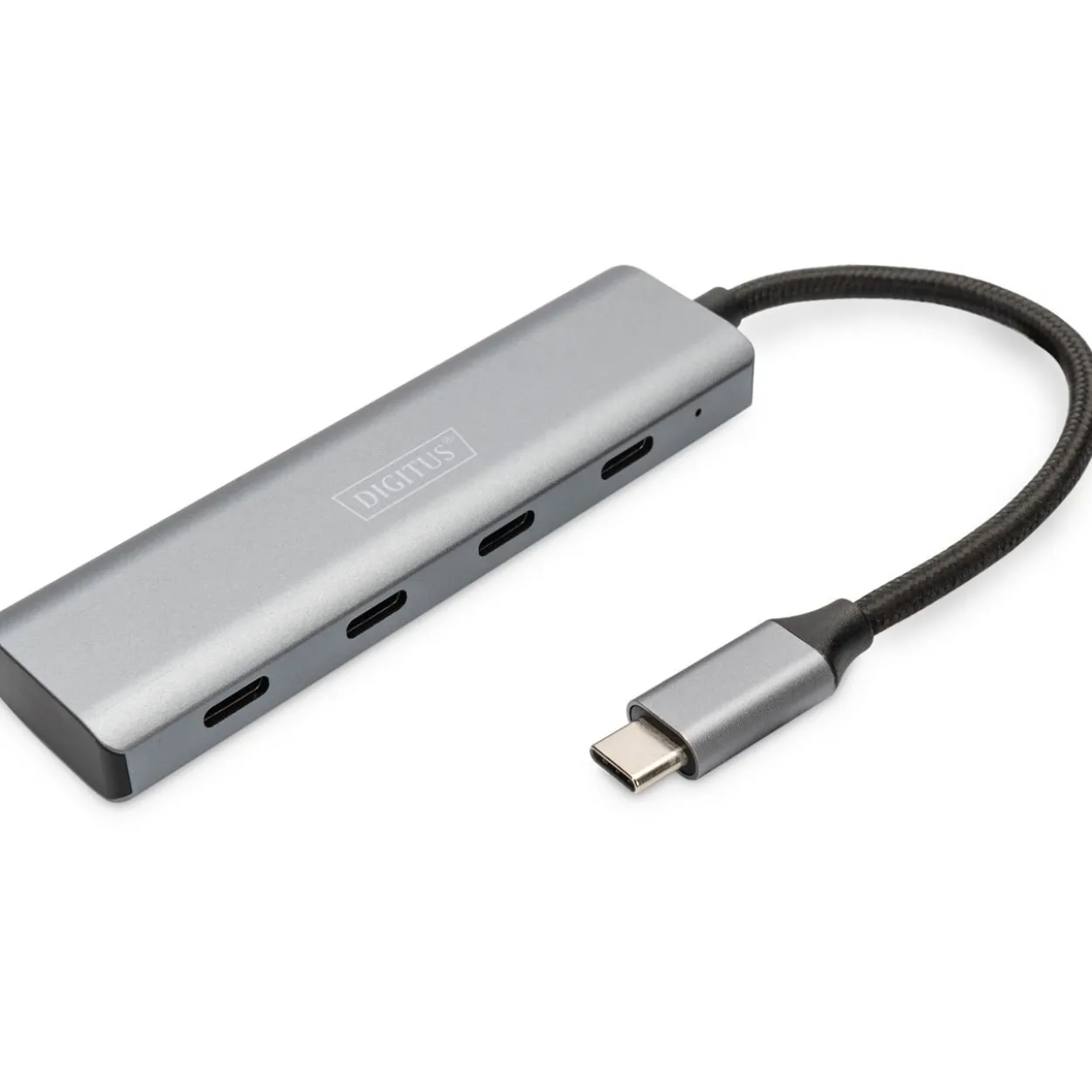 Digitus USB-C-Hub 4-Port 3.1->4xC3.1 integr. Kabel silber