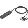 Digitus USB 3.0 Hub 4-Port Slimline with USB-C Adapter 5Gbps 1,2m cable