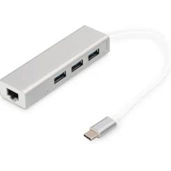 Digitus USB3.0 TypC 3-Port-Hub & Gigabit LAN-Adapt. Typ A