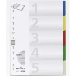 Durable Kunststoff-Register, A4, PP, 5-teilig