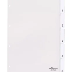 DURABLE Kunststoff-Register, A4, 5-teilig, transparent