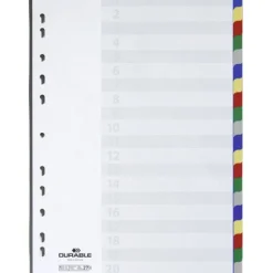 Durable Kunststoff-Register, A4, PP, 20-teilig