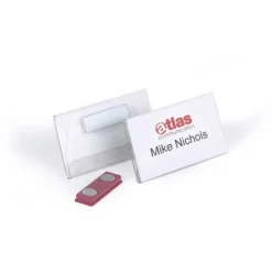 DURABLE Namensschilder, mit Magnet, 75 x 40 mm, transparent