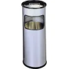 Durable Papierkorb Metall mit Ascher rund silber