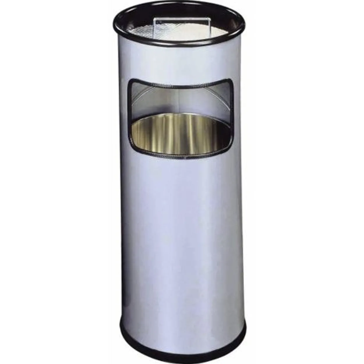 Durable Papierkorb Metall mit Ascher rund silber