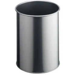 Durable Papierkorb Metall rund 15 Liter Metallic silber