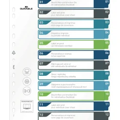 Durable Register A4 + 12tlg. 1-12 farbige Taben+trans. Form.