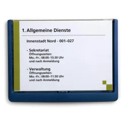 DURABLE Türschild CLICK SIGN Kunststoff blau DIN A5 quer