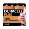 Durcacell Batterie Alkaline, E-Block, 6LR61, 9V Plus, Extra Life, Retail Blister (4-Pack)