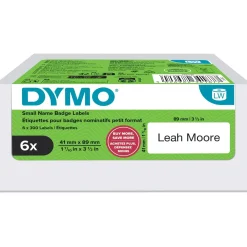 DYMO Etikettenrolle für Etikettendrucker weiß, 41,0 x 89,0 mm, 6 x 300 Etiketten