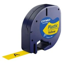 Dymo LabelWriter LetraTag Kunststoff Etiketten - 12 mm x 4 m - Schwarz auf Gelb