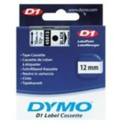 Dymo Schriftband B.12mm/L.7m schwarz auf weiß