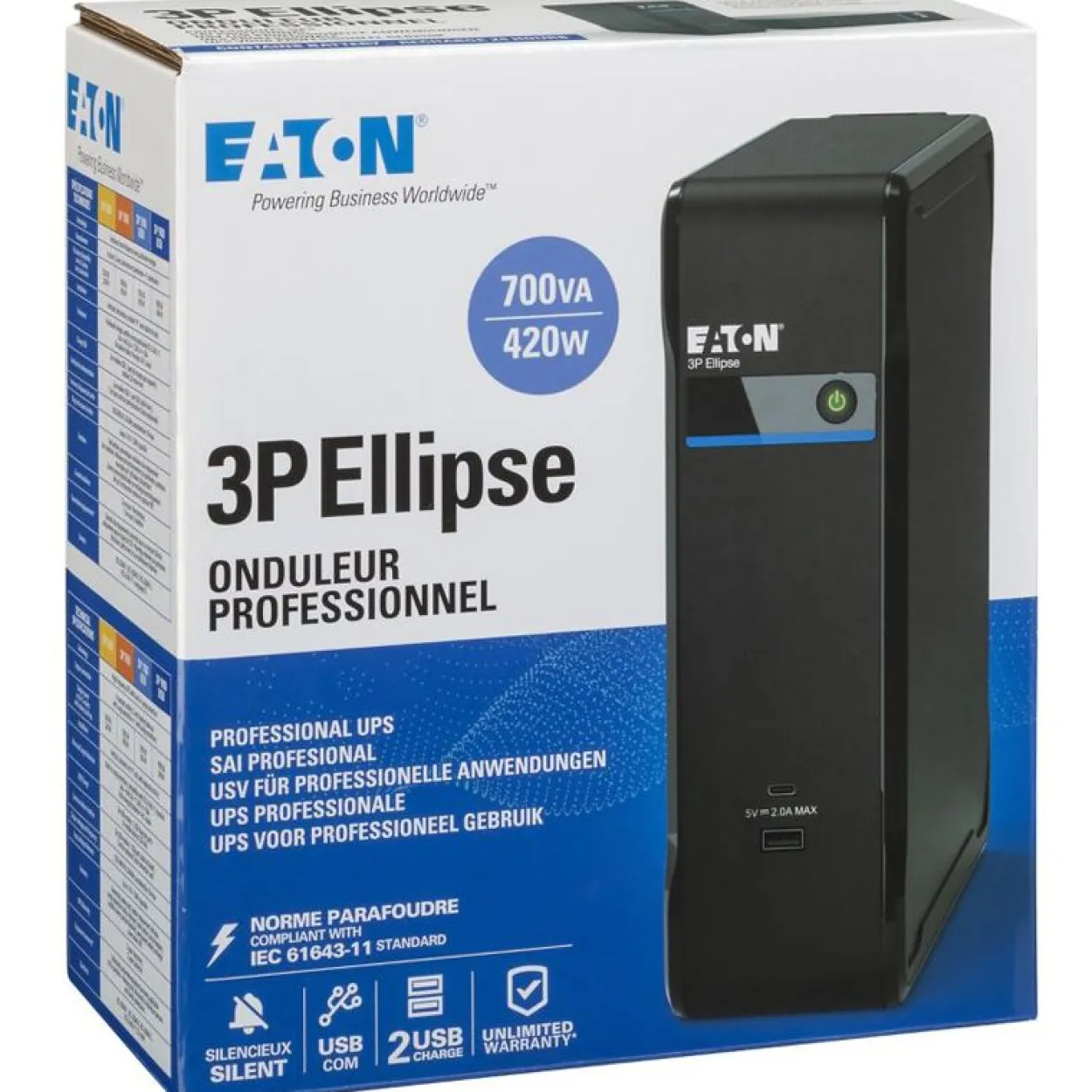 Eaton USV 3P700UD 700VA 420W DIN USB