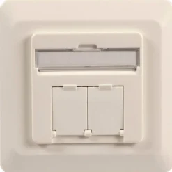 EFB Elektronik Datendose Cat.6A 500MHz oben/unten,Unterputz,2xRJ45, weiß