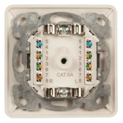 EFB Elektronik Datendose Cat.6A 500MHz oben/unten,Unterputz,2xRJ45, weiß