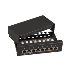EFB Mini-Patchpanel STP 8xRJ45 Cat.6, 10" 1HE, RAL9005 schwarz
