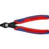 Elektron.Seitenschneider brün. o.Klemme L.125mm spitz KNIPEX m.Feder