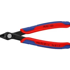 Elektron.Seitenschneider brün. o.Klemme L.125mm spitz KNIPEX m.Feder