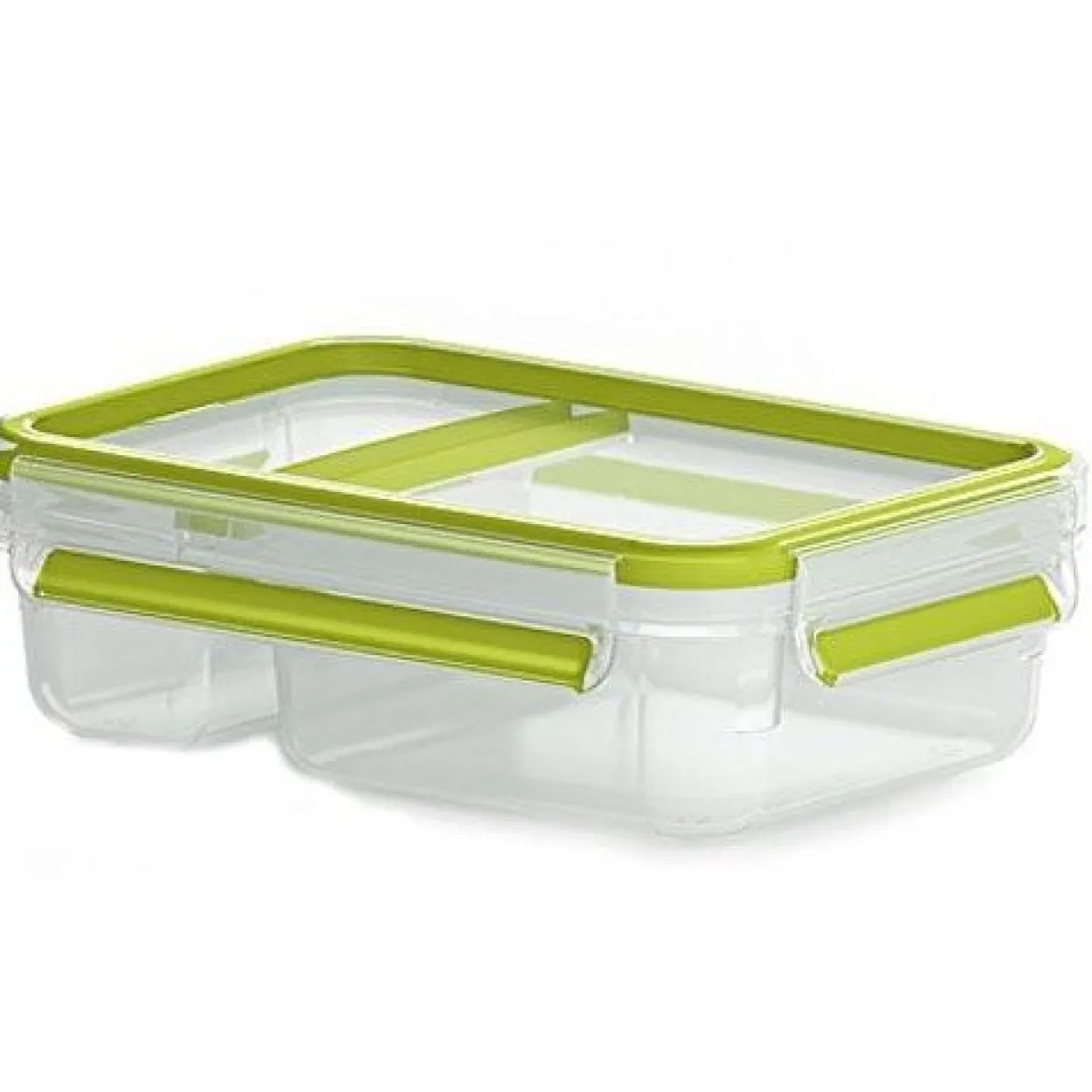 Emsa CLIP & GO Joghurtbox 0,6 Liter (hellgrün/transparent, mit "Knick-Ecke" und Deckel)