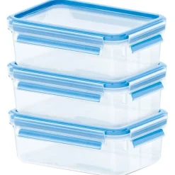 emsa Frischhaltedose CLIP & CLOSE, 3er Set, 0,55 Liter, blau