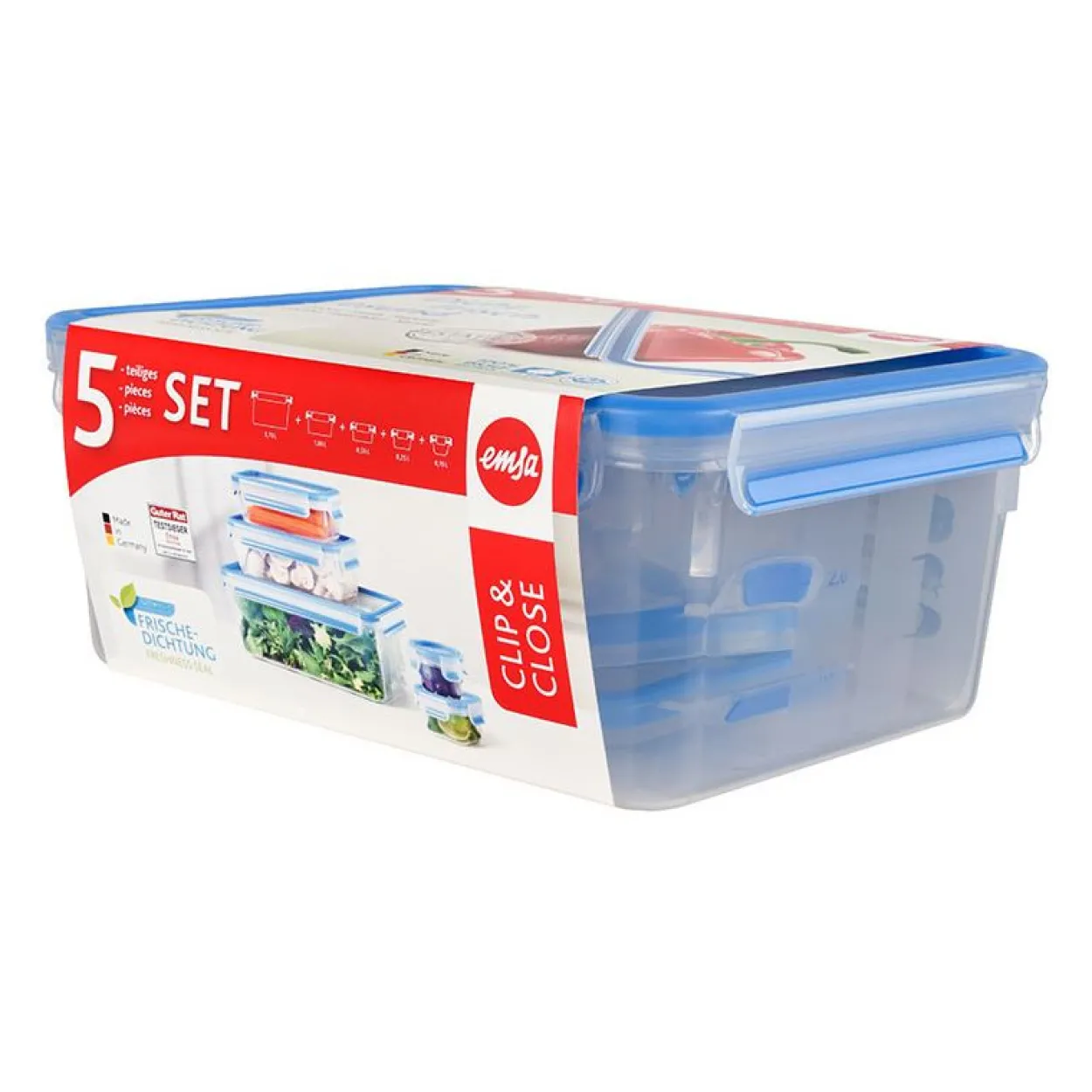 emsa Frischhaltedose CLIP & CLOSE, 5er Set, 0,15 - 3,70 L