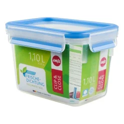 emsa Frischhaltedose CLIP & CLOSE 11,0 cm hoch transparent, blau 1,1 l, 1 St.