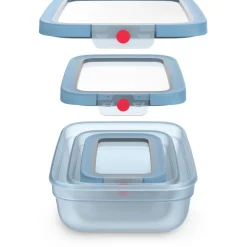 emsa Frischhaltedosen-Set ONECLICK blau 0,5/1,2/2,3 l, 3 St.