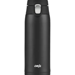 Emsa TRAVEL MUG light Thermobecher (schwarz (matt), 0,4 Liter, Flip-Deckel)