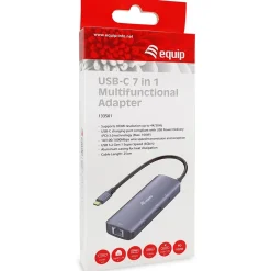 Equip Adapter USB-C->2xHDMI/RJ45/2xUSB-A/USB-C3.2 St/Bu grau
