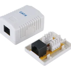 Equip Aufputzdose Cat6 1xRJ45 UTP RAL 9010 weiss