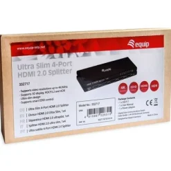 Equip HDMI Splitter 2.0 4 Port Ultra Slim 4K/60Hz schwarz