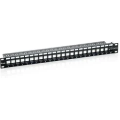 equip Keystone Jack 24 Portpanel, schwarz,ungeschirmt,Cat.6a