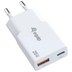 Equip Ladegerät 2Port USB-C PD3.0/USB-A GaN Slim 20W weiß