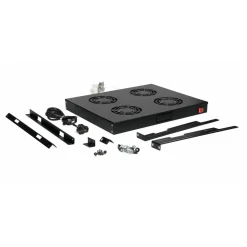 Equip Lüftermodul 19" für Serverschränke, 4xLüfter RAL9005 schwarz