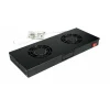 Equip Lüftermodul 19" für Serverschränke, 2xLüfter RAL9005 schwarz
